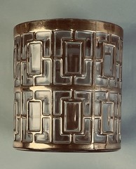 Imperial Glass Shoji Trellis 22K Gold 12oz. Double Old Fashion Glasses Set of 7