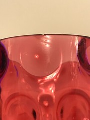 Victorian TALL Cranberry Coin Dot Tumbler = 5 3/8″ approx