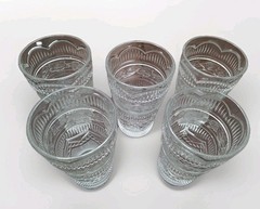 Vtg Set 5 Heritage Hannon Cristal D’arques-Durand Roses Tumblers/Glasses NOS