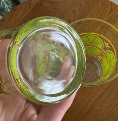 Vintage Libbey Lime and Lemon MCM Glasses 5.5 Inches Tall, Set Of 2