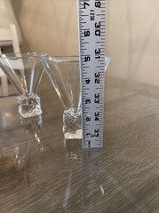 Vintage Disaronno Square Base Melting Ice Cube Martini Cocktail Glasses Set of 2