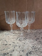 Vintage Set Of 3 Cristal D’Argues Clear Crystal Wine Glasses