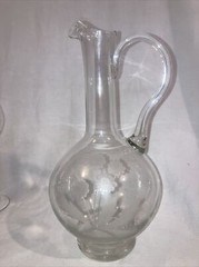 Vintage Handmade Toscany Wine Decanter and 6 Glasses Set Made in Romania NICE