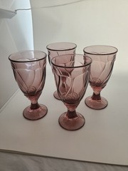 Vintage Noritake Sweet Swirl Amethyst Goblet●Iced Tea Glasses 7.25in●4 Piece Set
