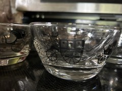Libbey Vintage Black & Gold 1950’s “Horseless Carriage” Glasses and Bowls EUC