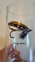 Vintage Fly Fishing Highball Glasses Set Of 8 With Multicolor Fly Designs