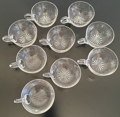 Vintage MCM Atomic Starburst Punch Cups Glasses Entertaining Parties