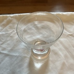 Clear Glass Cocktail Glass Decorated Red Pink White Dot Circle Design
