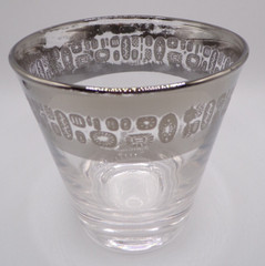 Atomic Silver Band Rocks Lowball Tumbler Glasses MCM Canonsburg Temporama Set 9