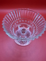 Vintage Set Of 6 Anchor Hocking Stars & Stripes Clear Sherbet Dishes 1940’s