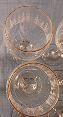 Set of 9 Vintage Libbey Arby’s Frosted White Pines Wine Goblets 7″ 9 oz.