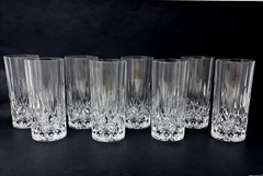 VTG Royal Crystal Rock Opera Highball Glasses 5 7/8″ Set of 8 Clear Cut Italy