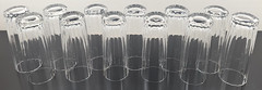 12 Dansk Oval Facette HIghball Set Vintage Clear Paneled Tumbler Bar Finland Lot
