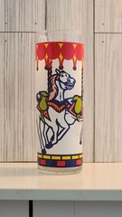 Carousel Tom Collins Drinking Glass Circus Horse Vinatge Barware Cocktail Party