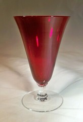 MORGANTOWN GLASS CO. MONROE SPANISH RED #7690 5-OUNCE FOOTED JUICE TUMBLER!