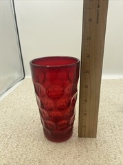 Vintage Imperial Glass Provincial Dark Ruby Flat Iced Tea/ Water Glass Tumbler