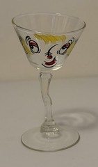 Gay Fad Tipsy 1950s Martini Glass Beau Brummel Mid Century Cocktail Drinkware