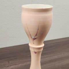 Vintage Studio Pottery Goblet Signed Shane Schimmel ’88 Pink Abstract Drip