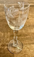 Vintage Set 6 Etched Cordial Wine Glasses Grapes/Vines Tiffin Style 30s-40s