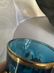 Vintage Northwood EAPG Oriental Poppy Blue Glass Tumbler