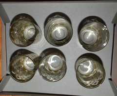 Gorgeous Vintage Culver Seville 22 Kt/Aqua Highballs, Set of 6