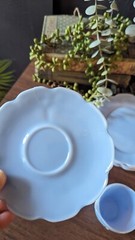 Antique Delphite Blue Cherry Tea Set, 13 pieces, Antique Cherry Tea Set
