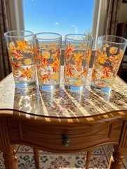1970’s Vintage Libbey Crisa Autumn Leaves Drinking Glasses | Set Of 4
