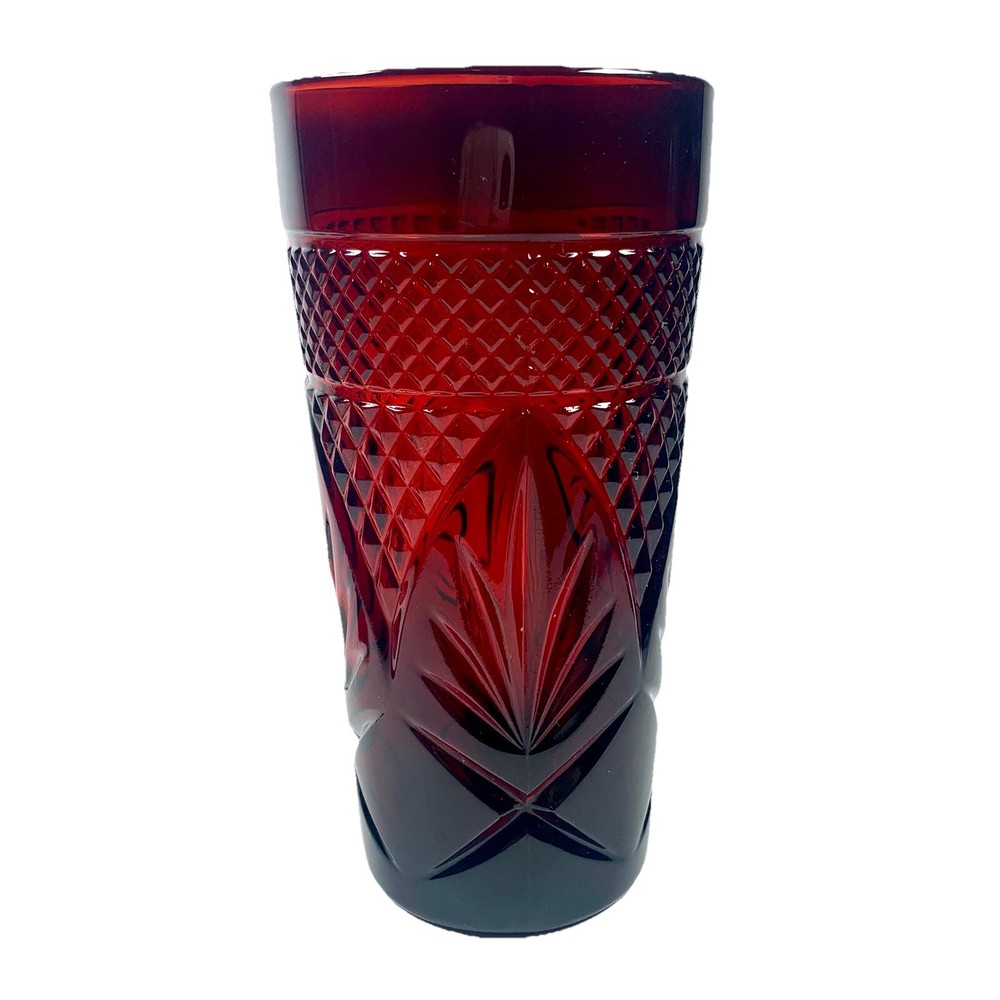 Cristal D’Arques Durand Luminarc Ruby Red Glass Tumbler France 6.25” X 3” EUC