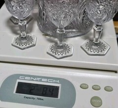 Indiana Daisy And Button Purple Fused Faded Glass Decatur 4 Stemed Glasses 4.5″