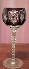 Vintage Ajka Hungarian Cased Cut to Clear Crystal Tall Hock Wine Glasses – Set 4