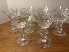 10-Vintage MCM Rock Sharpe Westminster Stem Liquor Cocktail Glasses 4 1/4”Tall
