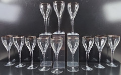 (12) Lenox Encore Gold Wine Glasses Set Elegant Crystal Clear Swirl Stemware Lot