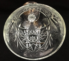 Libbey Stemmed Goblets Hobstar Star of David Pressed Glass 8 oz VTG Set of 2