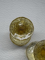 Set of 2 Lenox Hand Blown Crystal Amber Yellow Goblets Impromptu USA