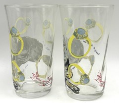 Set of 2 Anthropologie Rebekah Maysles 4.5″ Cat with Rings Juice Glasses *Read