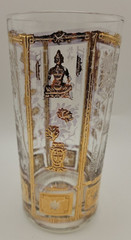 Culver 22k Gold Asian Oriental Highball Glass MCM