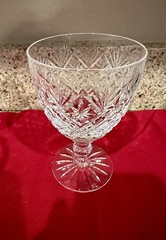 Webb Corbett Warwick Clear Crystal Wine Or Water Goblet Glasses Ball Stem Set 4