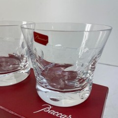 Baccarat Beluga Tumbler Crystal rock pair Glasses with Box