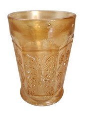 Fenton Butterfly & Berry Marigold Carnival Glass Tumbler Antique c. 1911