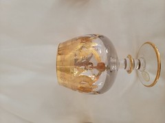 Vintage Set of 6 Medici Brandy Sniffer Arte Italica 24k Gold Trim