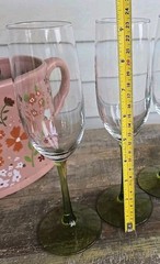 Set of 2 OLIVE GREEN By Cristal D’arques Champagne Flutes 8oz EXCELLENT COND.
