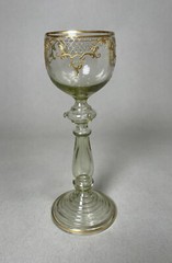 Antique Bohemian Moser Wine Glass W/ Gilding