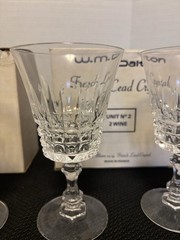 Vintage Set Of 4 W.M. Dalton French Lead Crystal Wine Glasses In Boxes