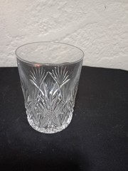 Antique American Brilliant Period Cut Glass Geometric Whiskey Glass