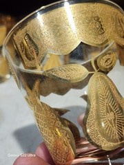 SET OF 6- Vintage Culver FLORENTINE Gold Fruit Low Ball Glasses