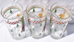 Anchor Hocking – Sakura – MAGIC OF SANTA – Set of 3 – 6 1/4″ HIGHBALL GLASSES