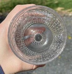 Antique EAPG Goblet Banded Raindrop (Candlewick / Cole) Ohio Flint Glass 19th C