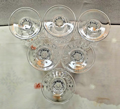 Vintage crystal cups, Arc France long champ, Cristal D’arques-Duran. 6 cups