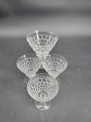 Set of 4 Westmoreland «Thousand Eye» Clear Bubble Sherbert Cups – 4 3/8″ X 4″