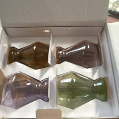 Millenium Collection Geometric Glass Tumbler Set, Multicolor 4-Piece